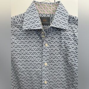 Thomas Dean Men's Shirt - Black and White Pattern